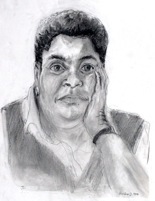 Joi #2, 17 x 14, graphite on paper, Bruckner 1997