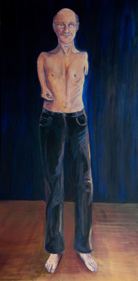 Self-Portrait, 72x36, acrylic (unfinished) 2011